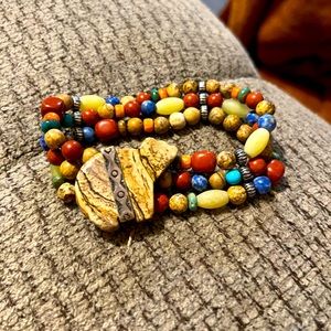 Carolyn Pollack Relios Sterling Silver Multi Stone Expanding Bear Bracelet